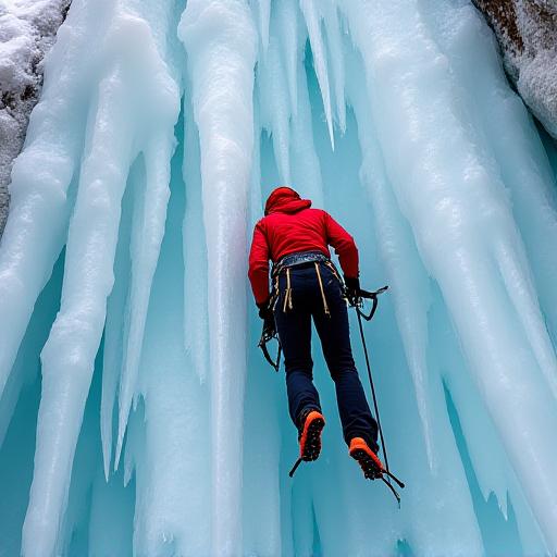 Arrampicata estrema su cascata gelata